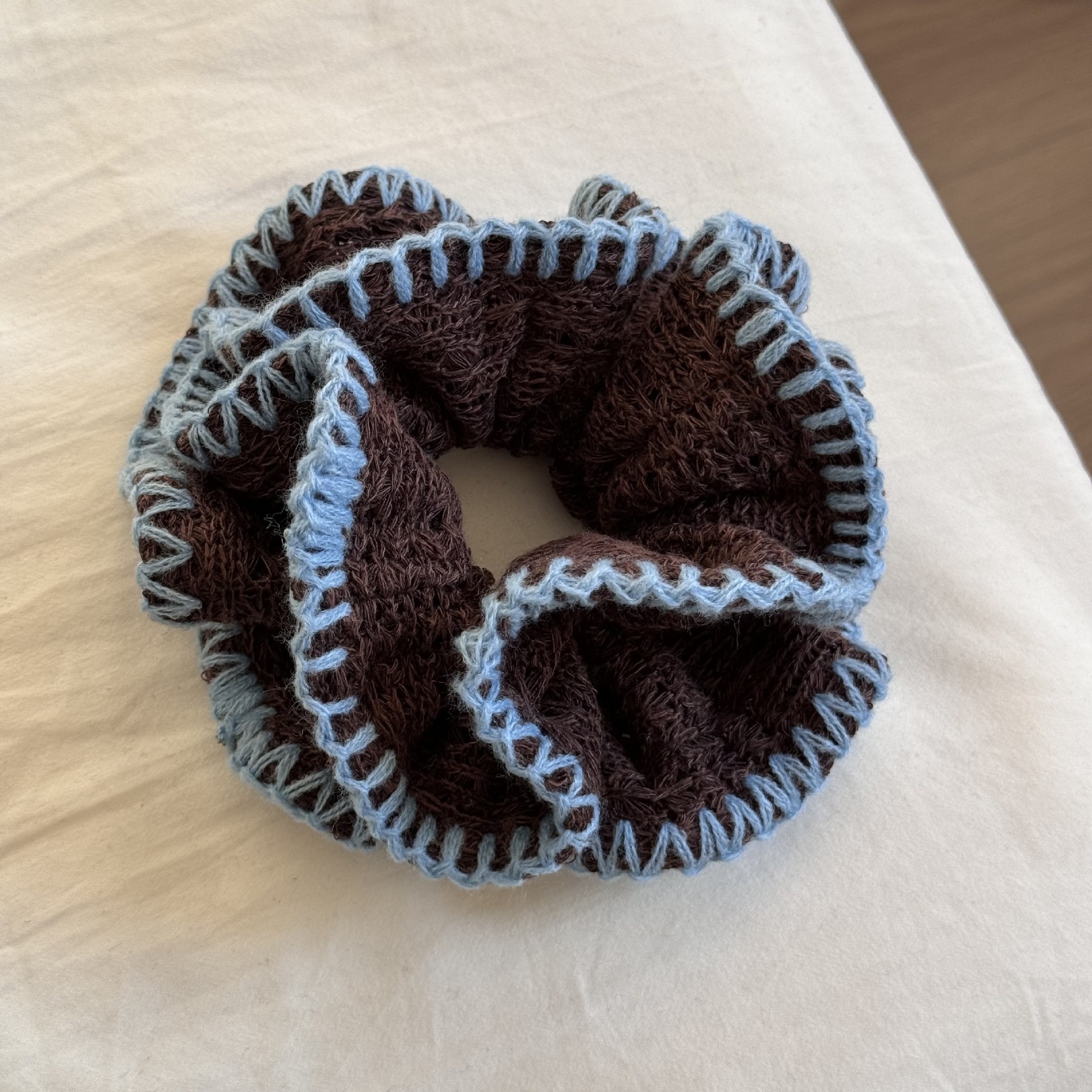 Women's Color Block Knitted Hair Band Soft Elastic Fabric Hair Tie Accessory