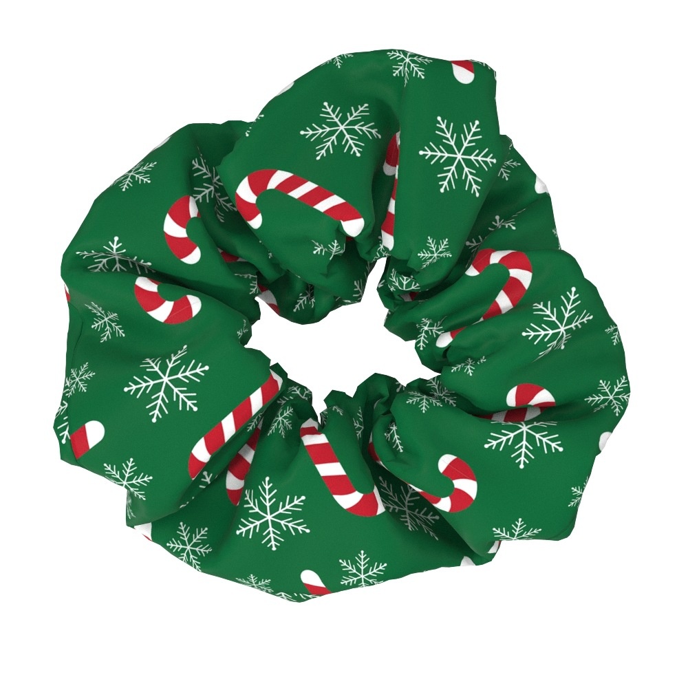 Women's Large Bow Hair Ties Festive Christmas Tree Pattern Cloth Headwear