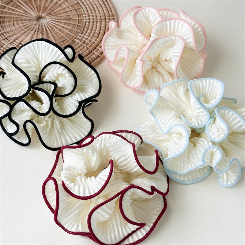 Wrinkled Wood Grain Hairband For Women, Low Bun Elastic Hairband, Multi-layer Pig Belly Hairband