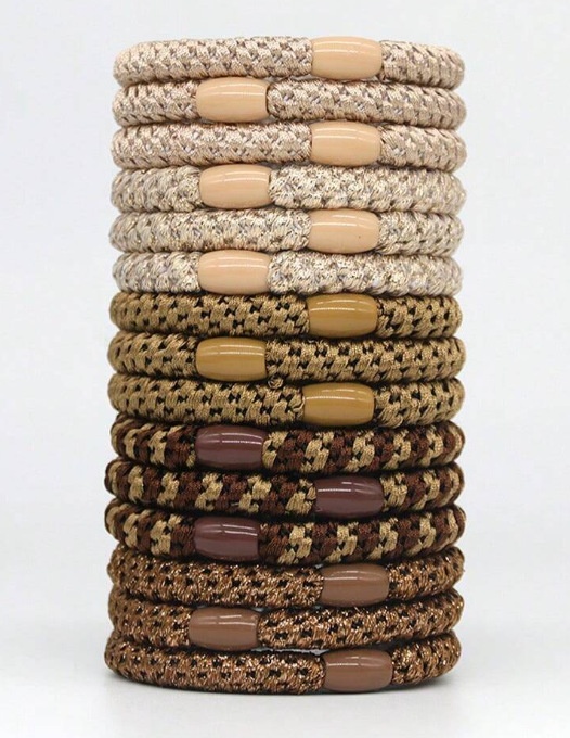 Women's Elastic Braided Ponytail Hair Ties Retro Embroidered Mesh