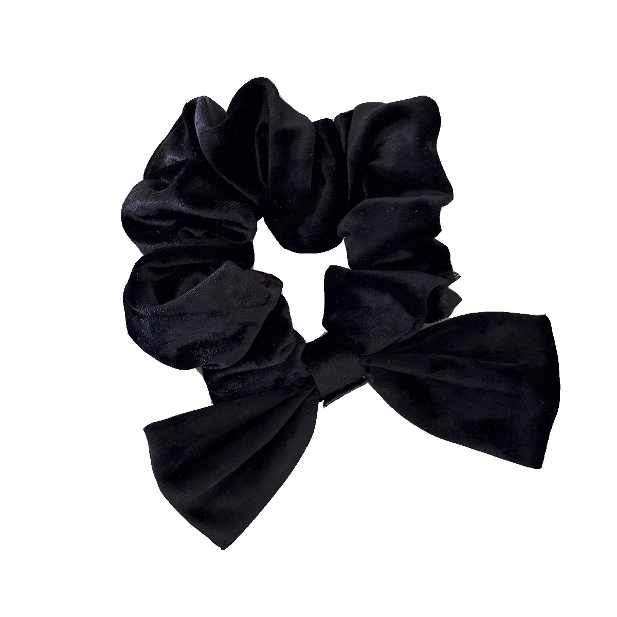 Women's Elegant Velvet Bowknot Hair Ties Large Solid Color Winter Scrunchies