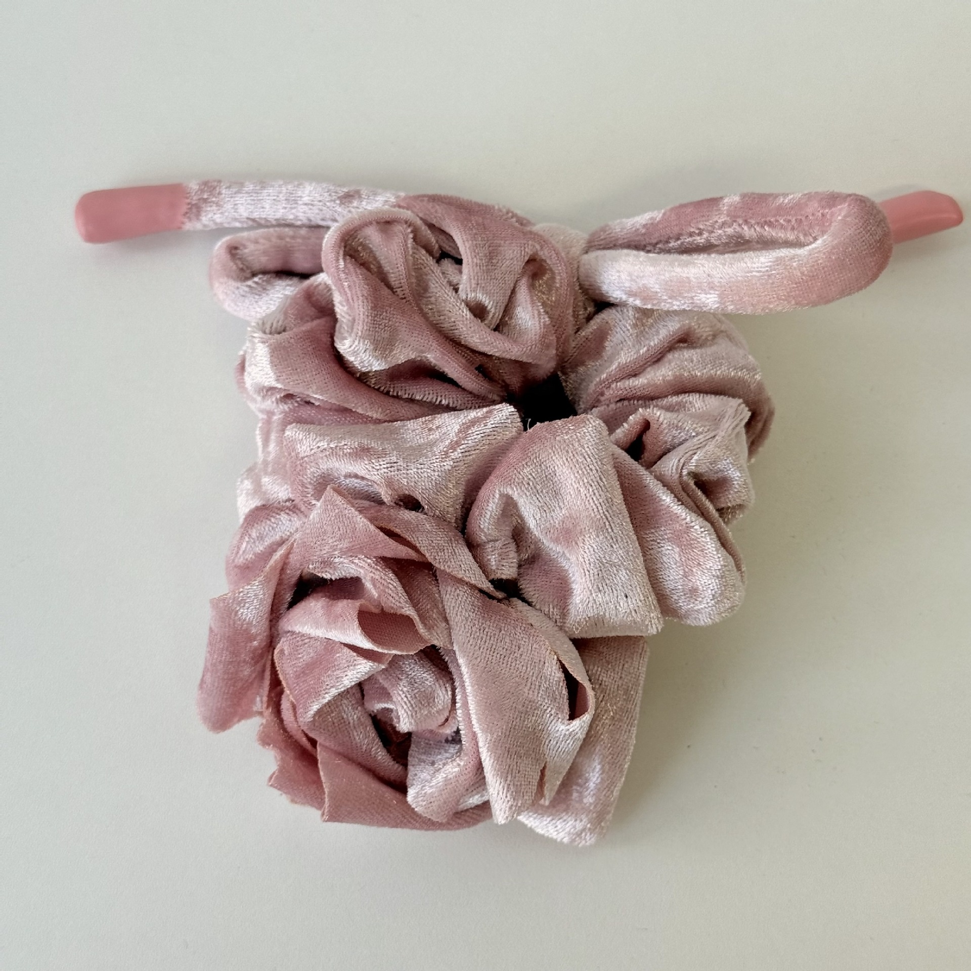 Women's Winter Satin Rose Low Ponytail Hair Tie Fairy Style Solid Color