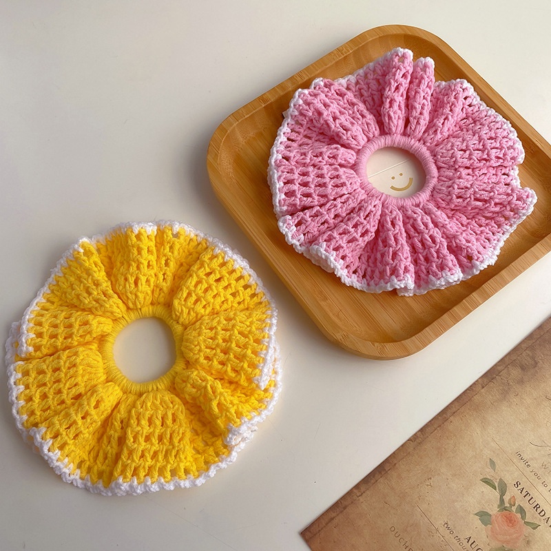 Women's Soft Knitted Polyester Warm Winter Hair Scrunchie Colorful