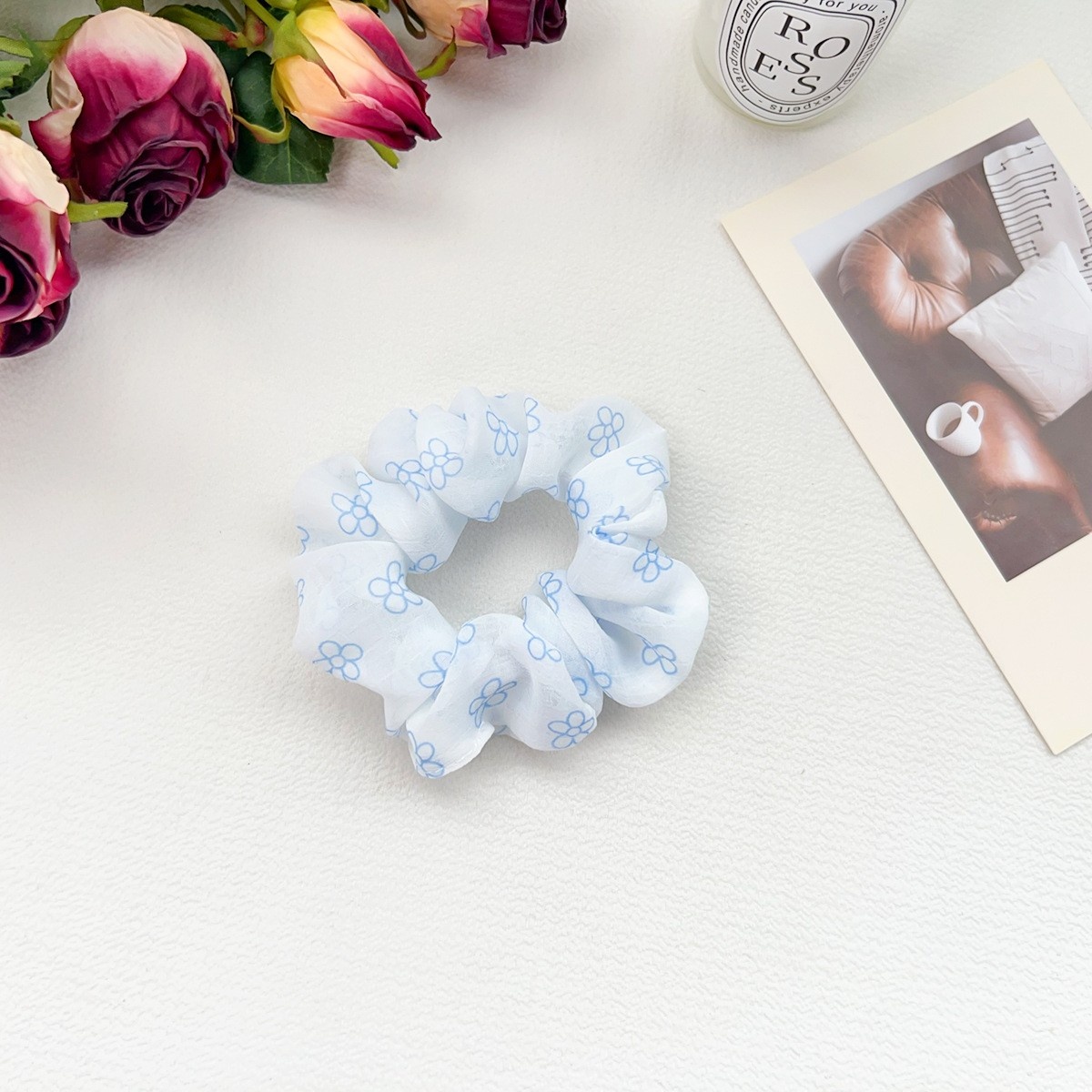 Women's High Elasticity Office Cloth Hair Bands Retro Floral Pattern