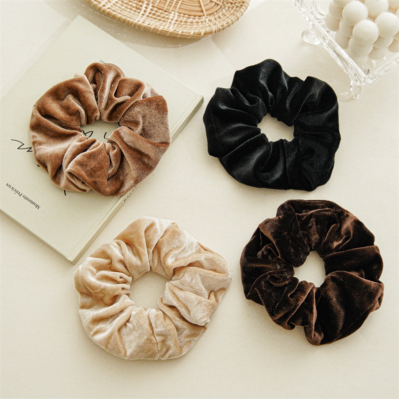 Women's Velvet Hair Scrunchie Elegant Retro Autumn Winter Elastic Tie