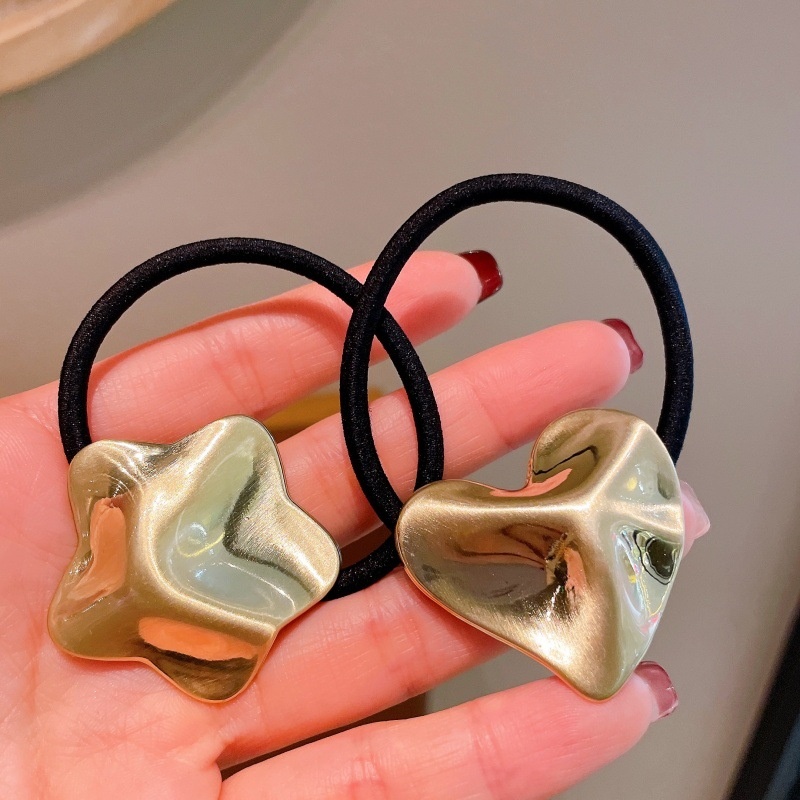 Women's Alloy Elastic Ponytail Hair Tie Geometric Heart Shape