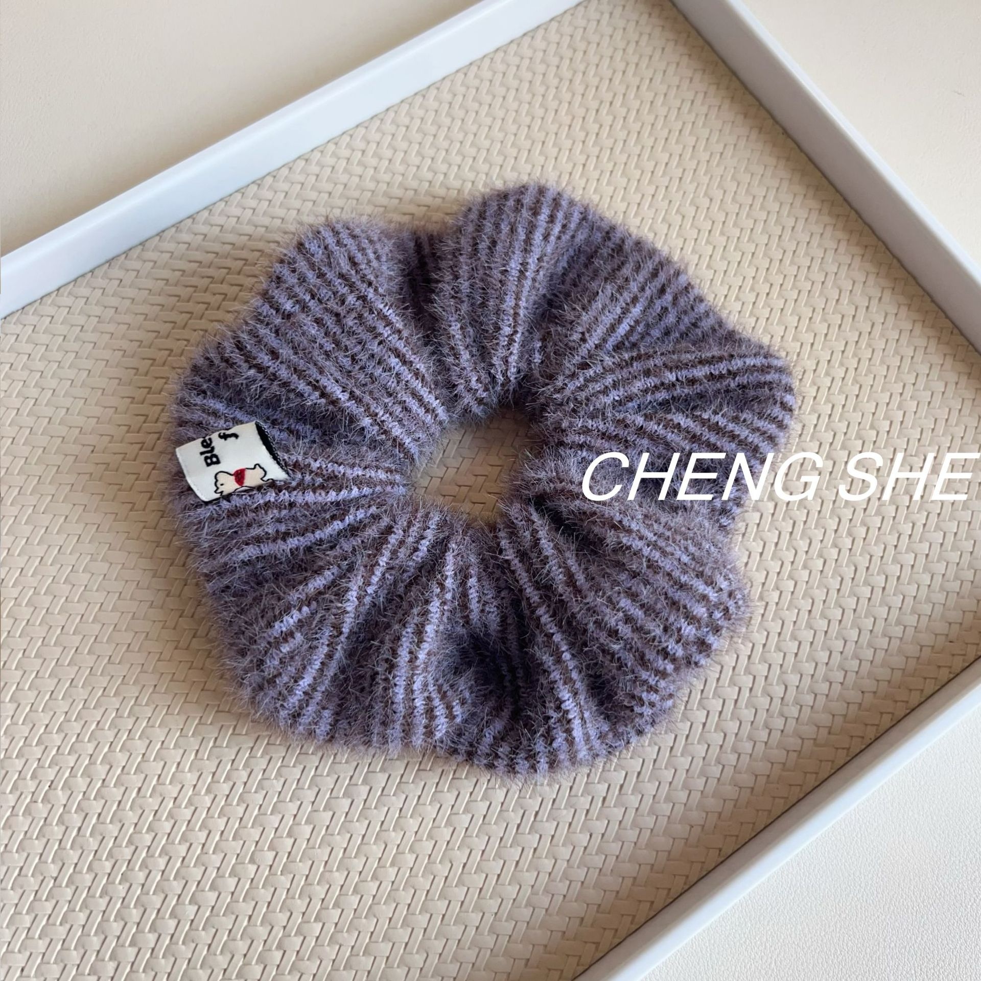 Women's Soft Knitted Yarn Hair Ties Cozy Winter Gentle Big Bow Hair Bands