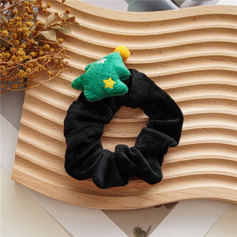 Women's Cute Flannel Hair Tie Festive Christmas Cartoon Pattern