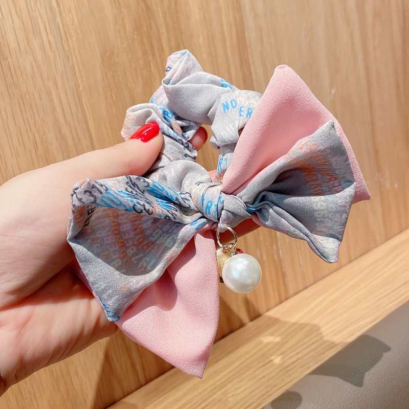 Women's Elegant Large Cloth Scrunchie Banquet Hair Tie Ditsy Floral