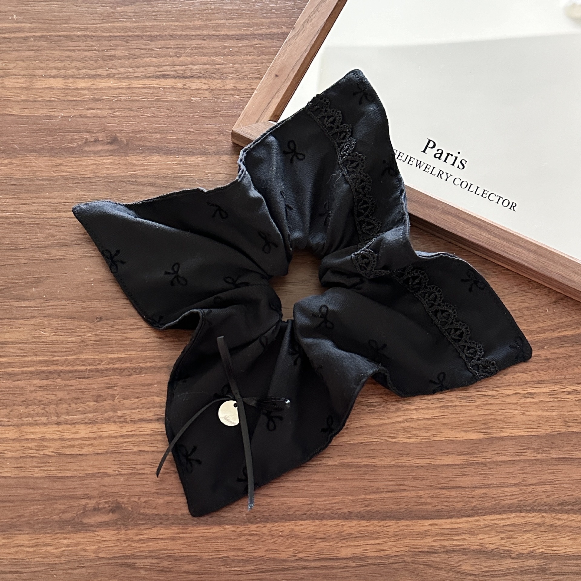 Girls Cloth Scarf Scrunchies Pastoral Fruit Hair Band Rose Red