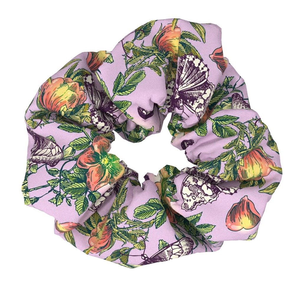 Women's Vintage Cloth Hair Scrunchie Daily Elastic Band Butterfly Print