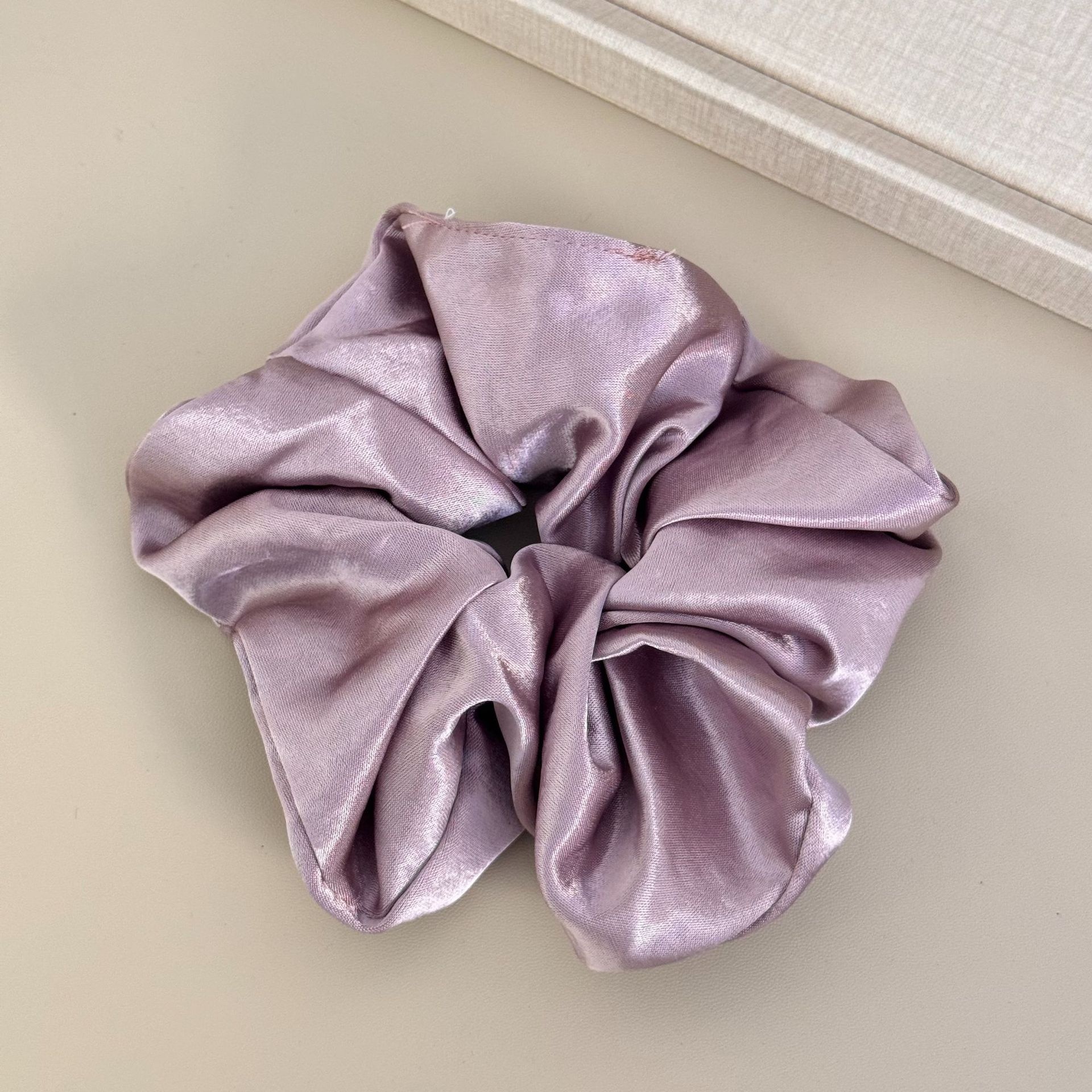 Women Girls Elegant Large Satin Scrunchies Elastic Hair Ties Solid Color