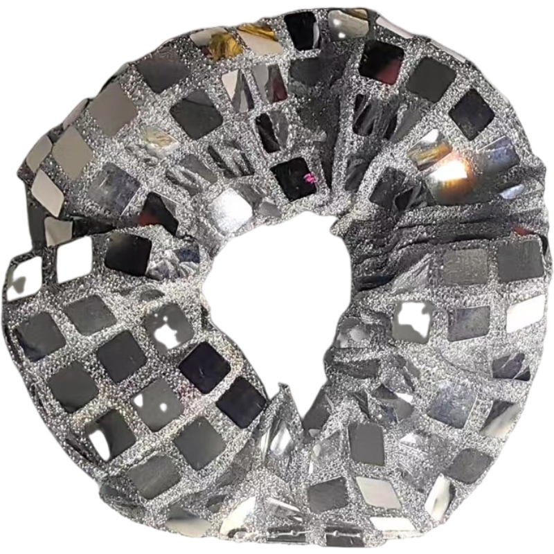 Women's High Elastic Square Sequin Hair Ties Trendy Cloth Ponytail Bands