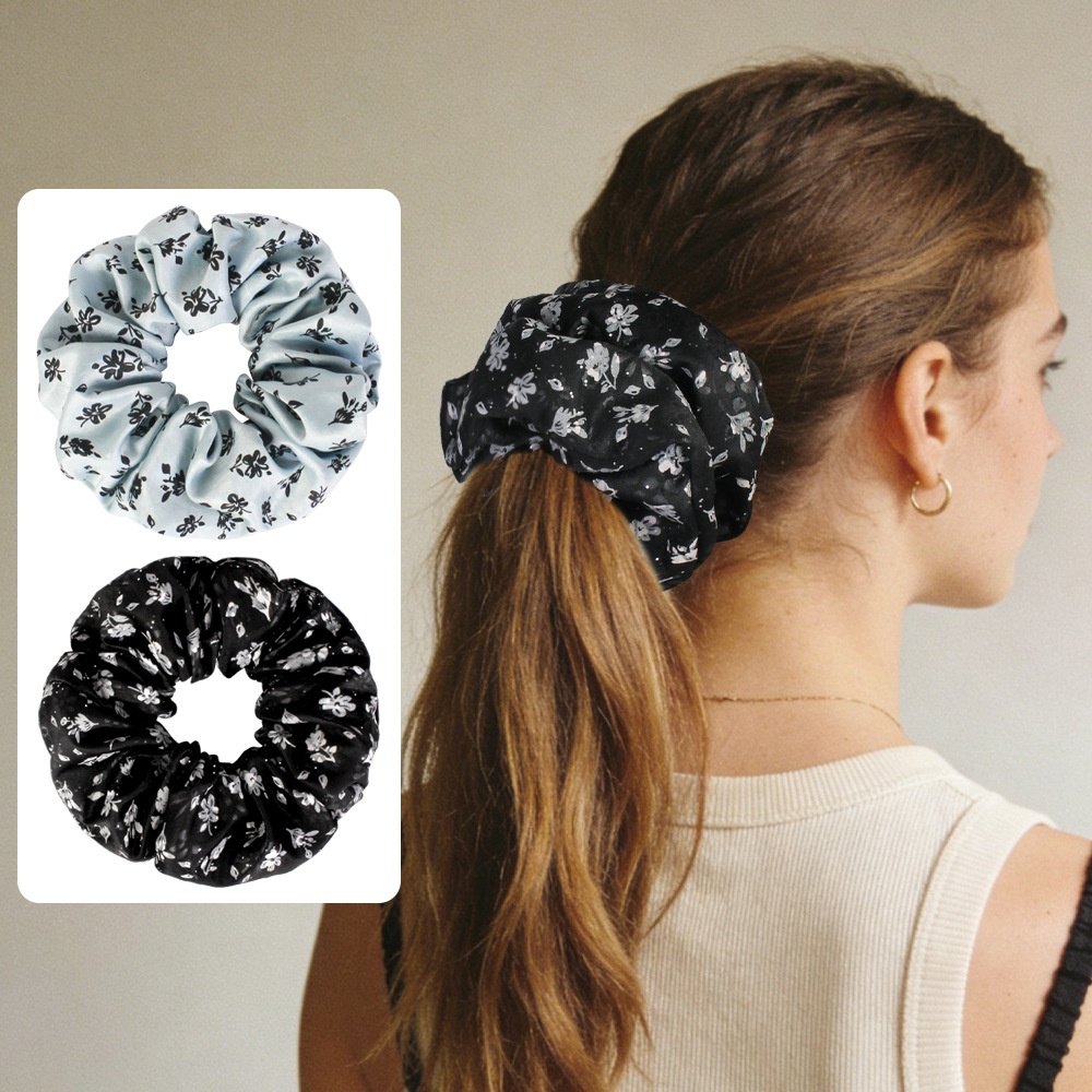 Women's Elegant Chinoiserie Polyester Hair Tie White Ditsy Floral