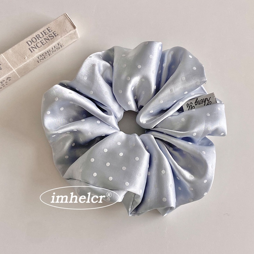 Women's Satin Rubber Band Hair Tie For Daily Commute Pink Polka Dots