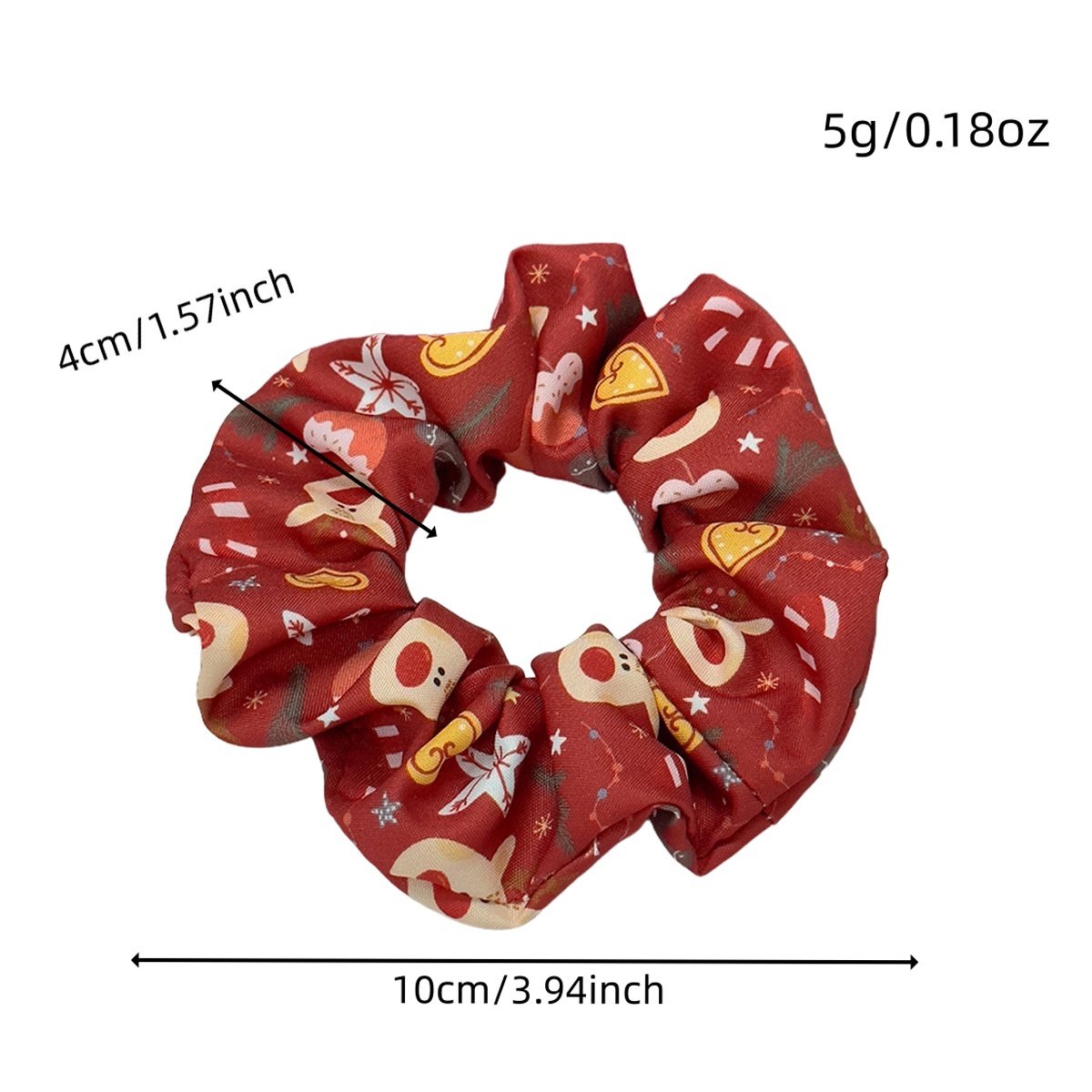 Women's Elastic Cloth Holiday Hair Tie Christmas Tree Snowman Candy Design