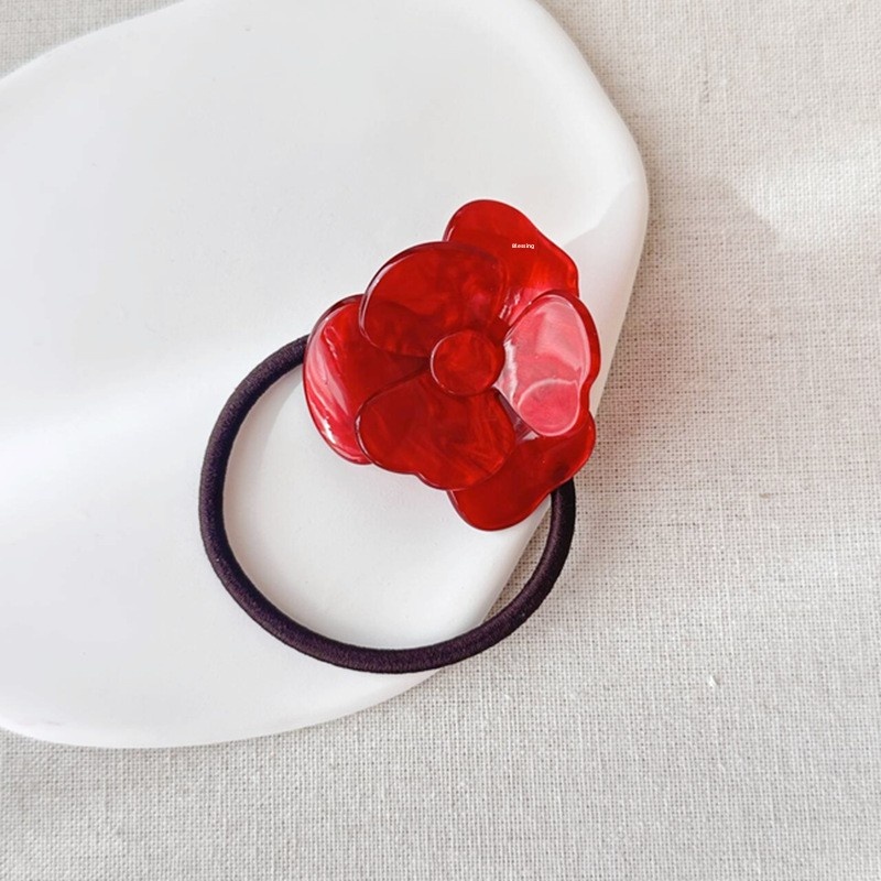 Girls No Damage Acetate Elastic Hair Tie Rose Flower