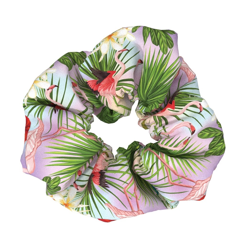 Women's Elegant Flamingo Fabric Hair Bands Sweet Versatile Cloth Scrunchies