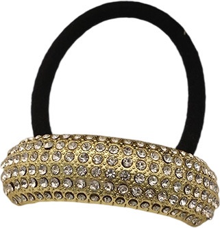 Women's Elastic Ponytail Hair Band Metal Embedded Diamond Butterfly Knot