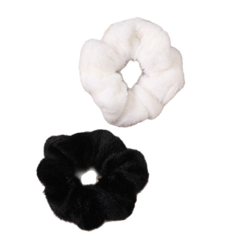 Women's Autumn Winter Velvet Large Scrunchie Hair Tie Solid Color