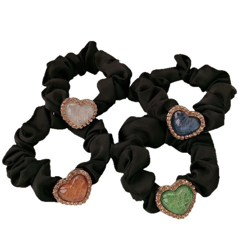 Women's Alloy Styling Hair Tie Heart Shape Coffee Dark Blue Green