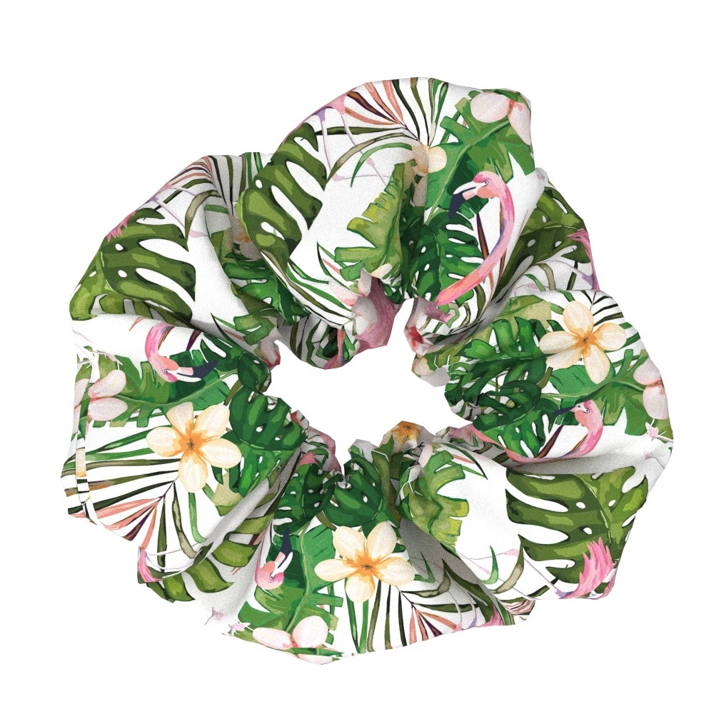 Women's Elegant Flamingo Fabric Hair Bands Sweet Versatile Cloth Scrunchies