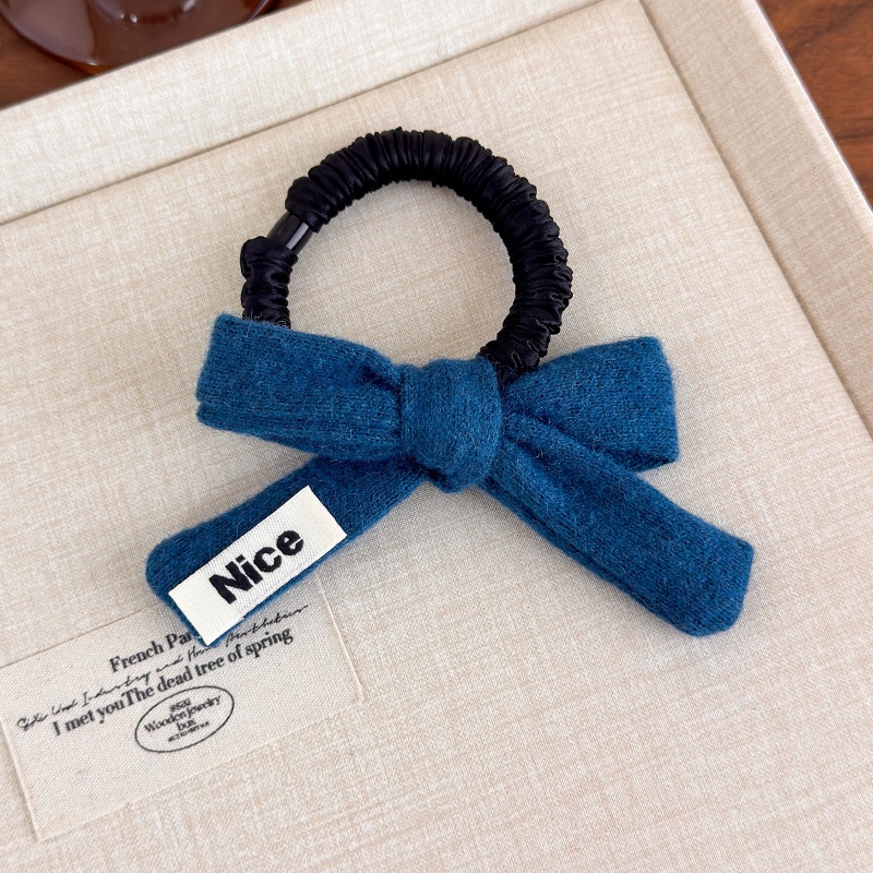 Girls Casual Knitted Scrunchie Elastic Ponytail Hair Tie Bowknot