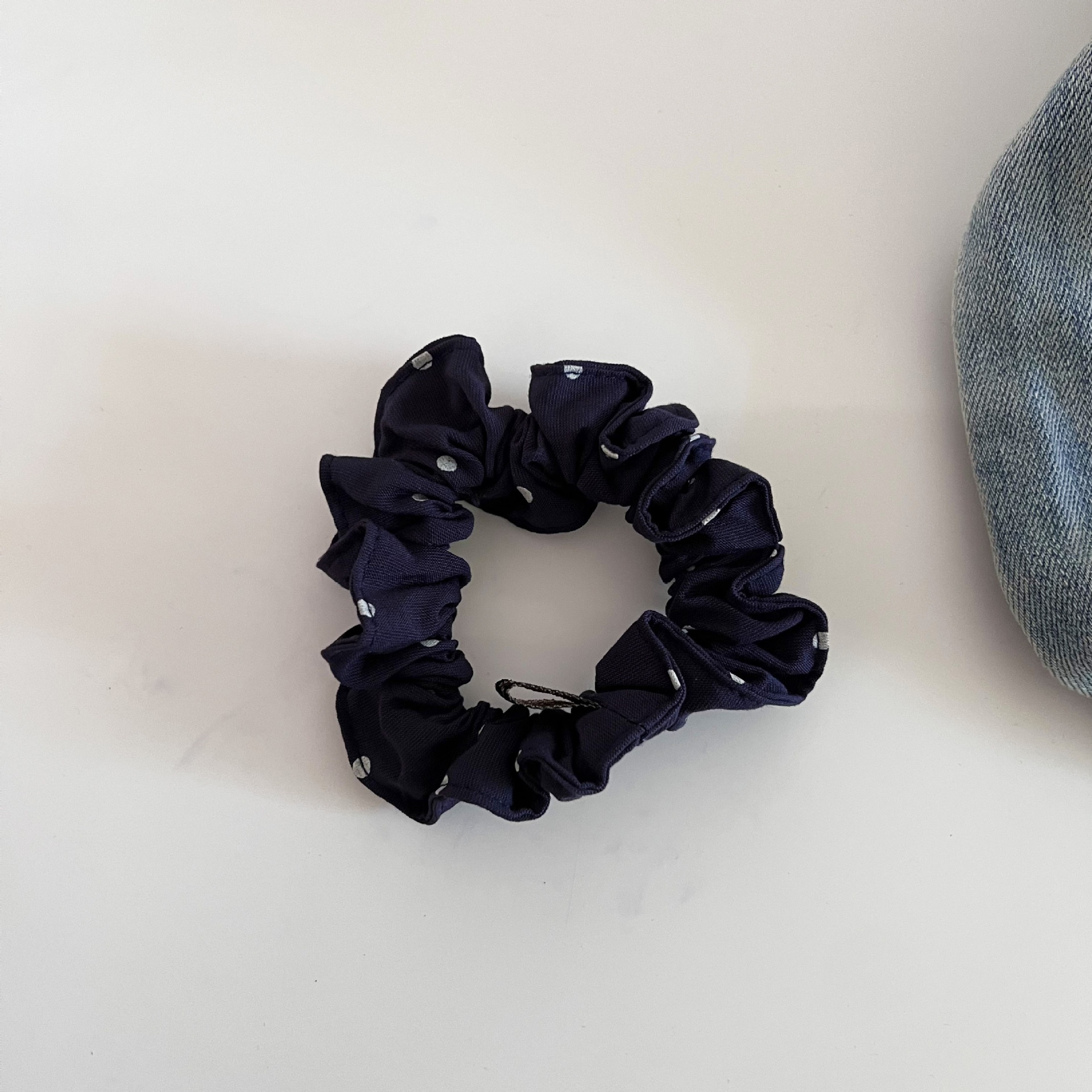 Women's Retro Polka Dot Soft Cloth Hair Ties for Versatile Low Buns