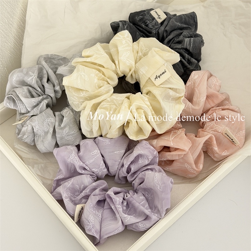 Women's Vintage Spring Cloth Hair Tie In Lilac Floral Pattern