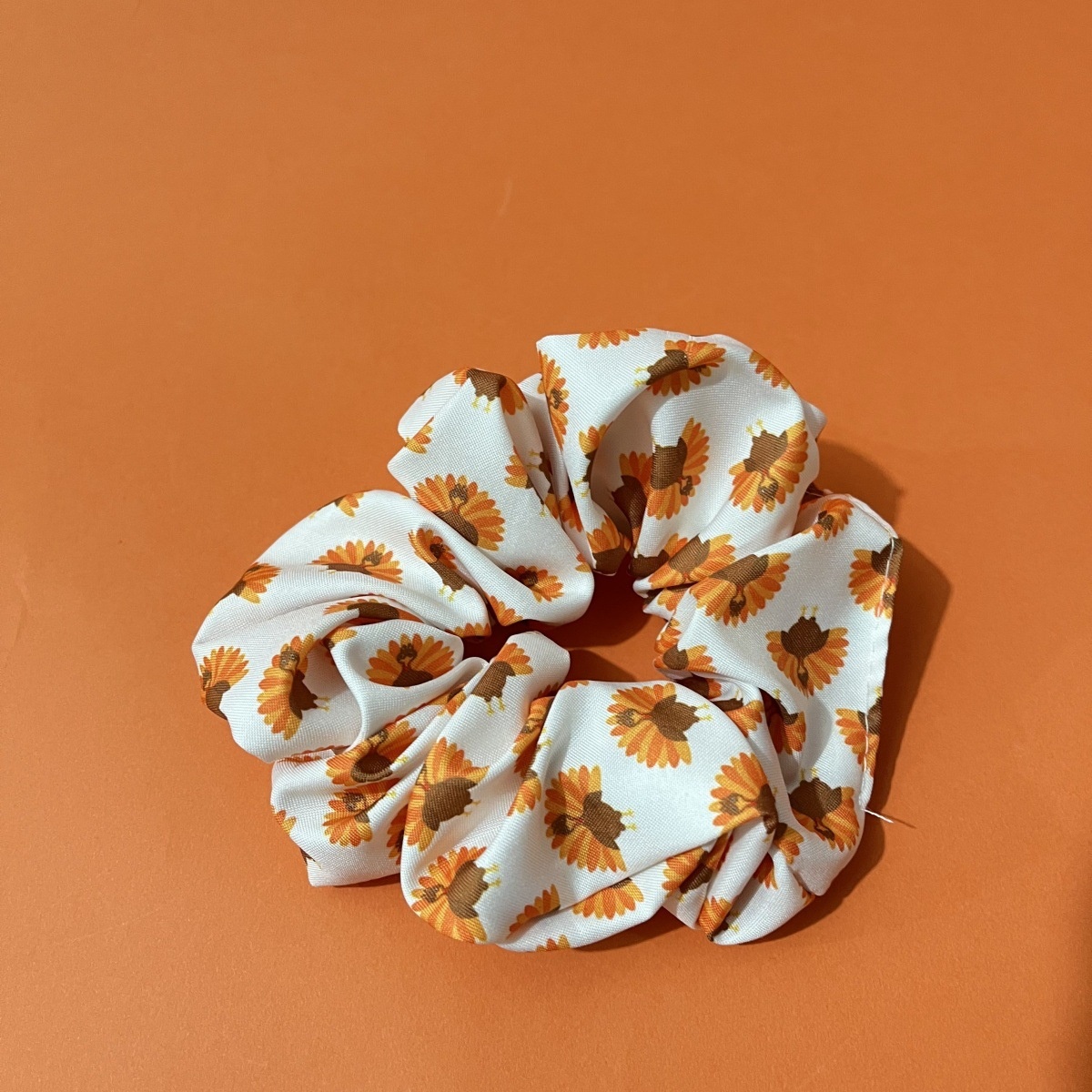 Women Versatile Fabric Hair Ties Assorted Turkey Pumpkin Patterns