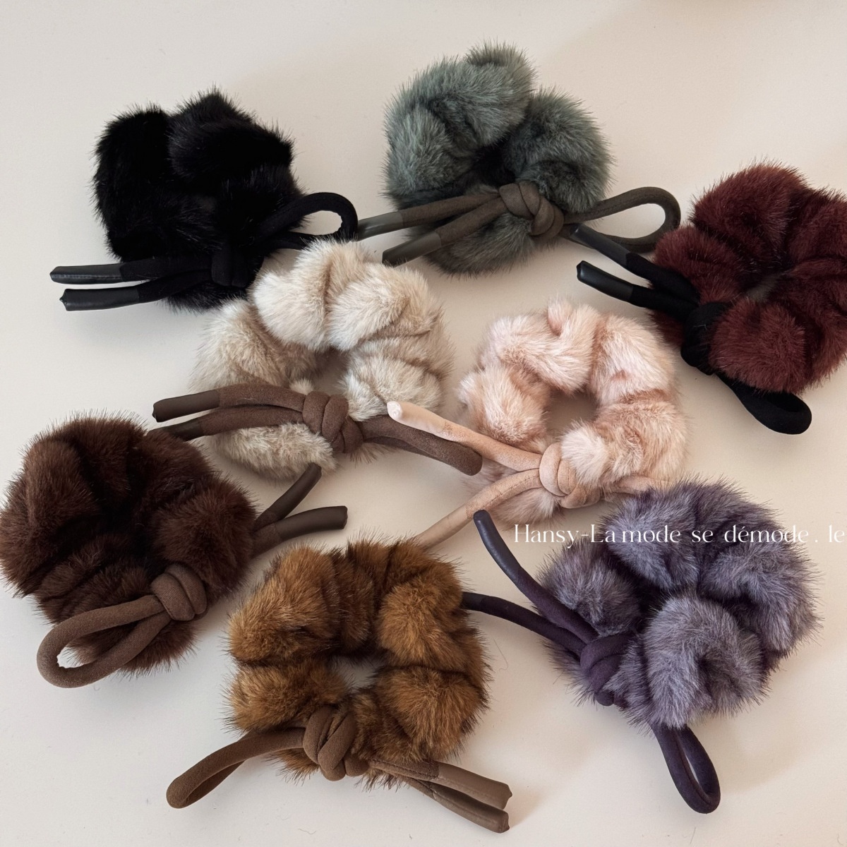 Women's Winter Flannel Ponytail Hair Ties Large Bowknot Multicolor