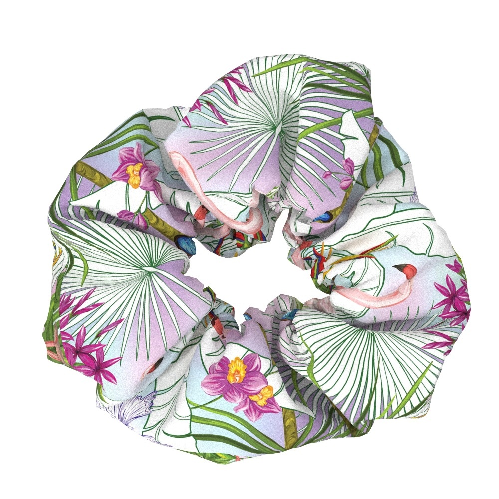 Women's Elegant Flamingo Fabric Hair Bands Sweet Versatile Cloth Scrunchies