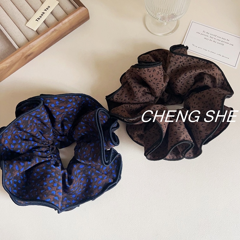 Women's Autumn Fabric Four-Layer Scrunchies Deep Color Series
