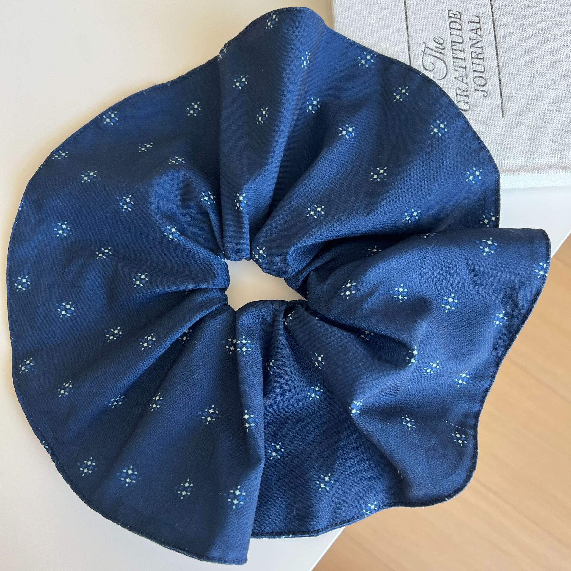 Women's Elegant Fabric Scrunchie Hair Tie Triangle Clip Galaxy Polka Dots