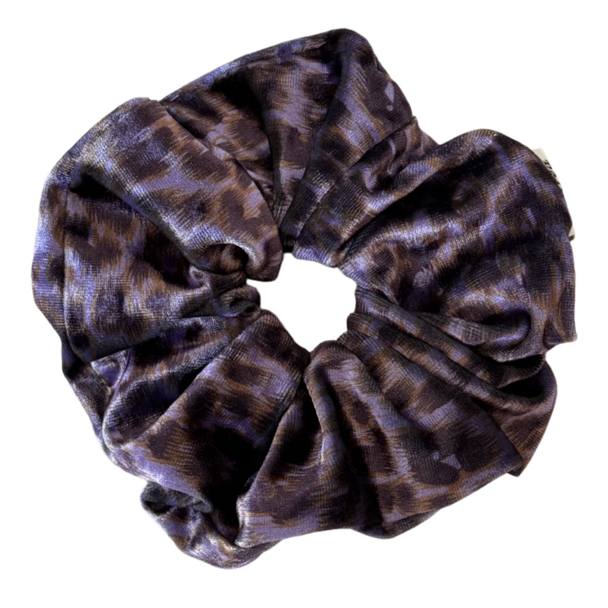Women's French Velvet Pleated Elastic Hair Band Soft Leopard Print Scrunchie