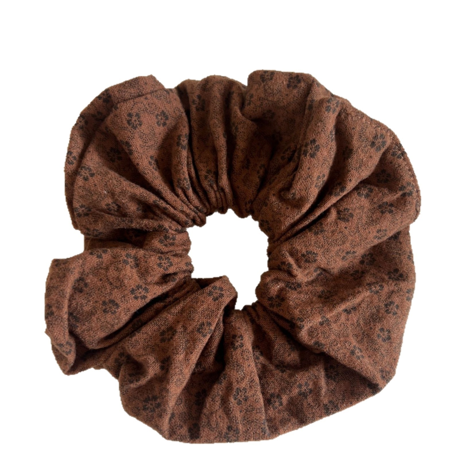 Women's Elegant Large Bun Bowknot Hair Tie in Simple Blue Small Floral Cloth