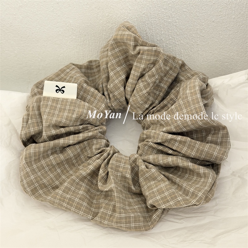 Women's Daily Wear Preppy Cloth Hair Tie Scrunchie Classic Plaid