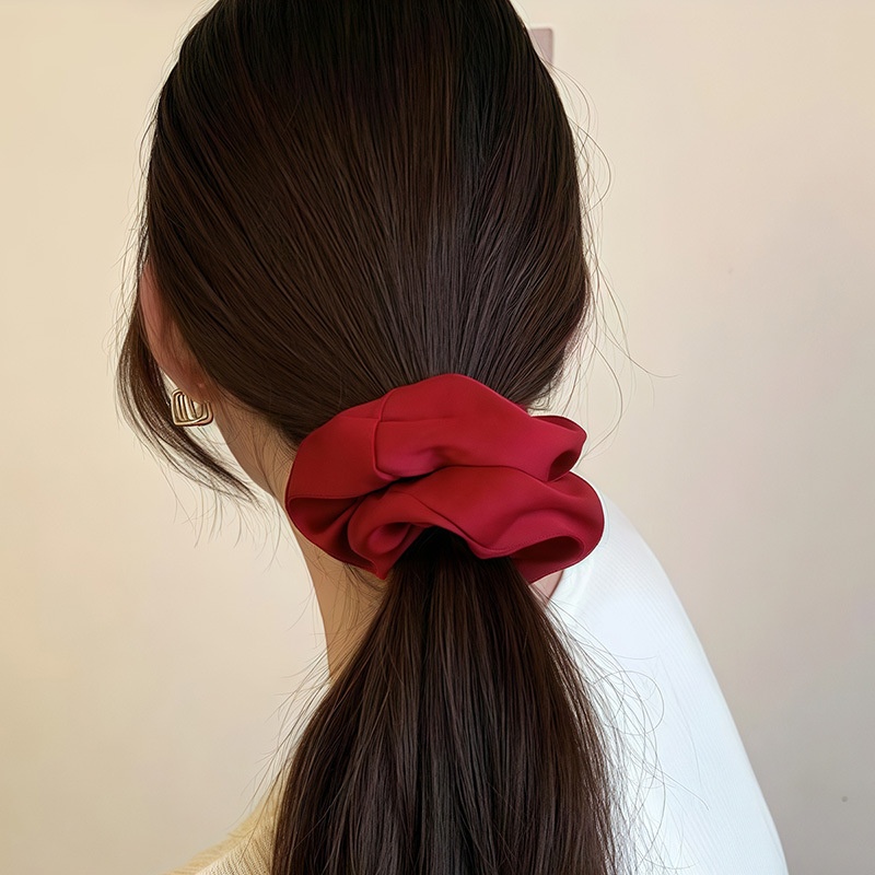 Women's French Satin Large Bow Headband Daily Hair Accessory Solid Color