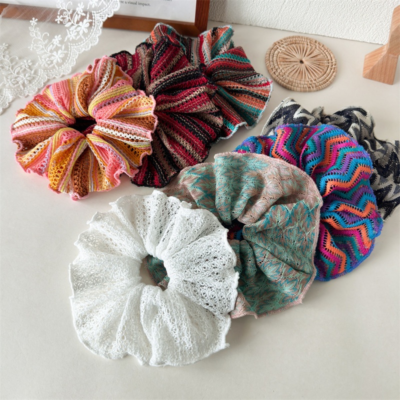 Women's Elegant Casual Holiday Cloth Hair Scrunchie Multicolor