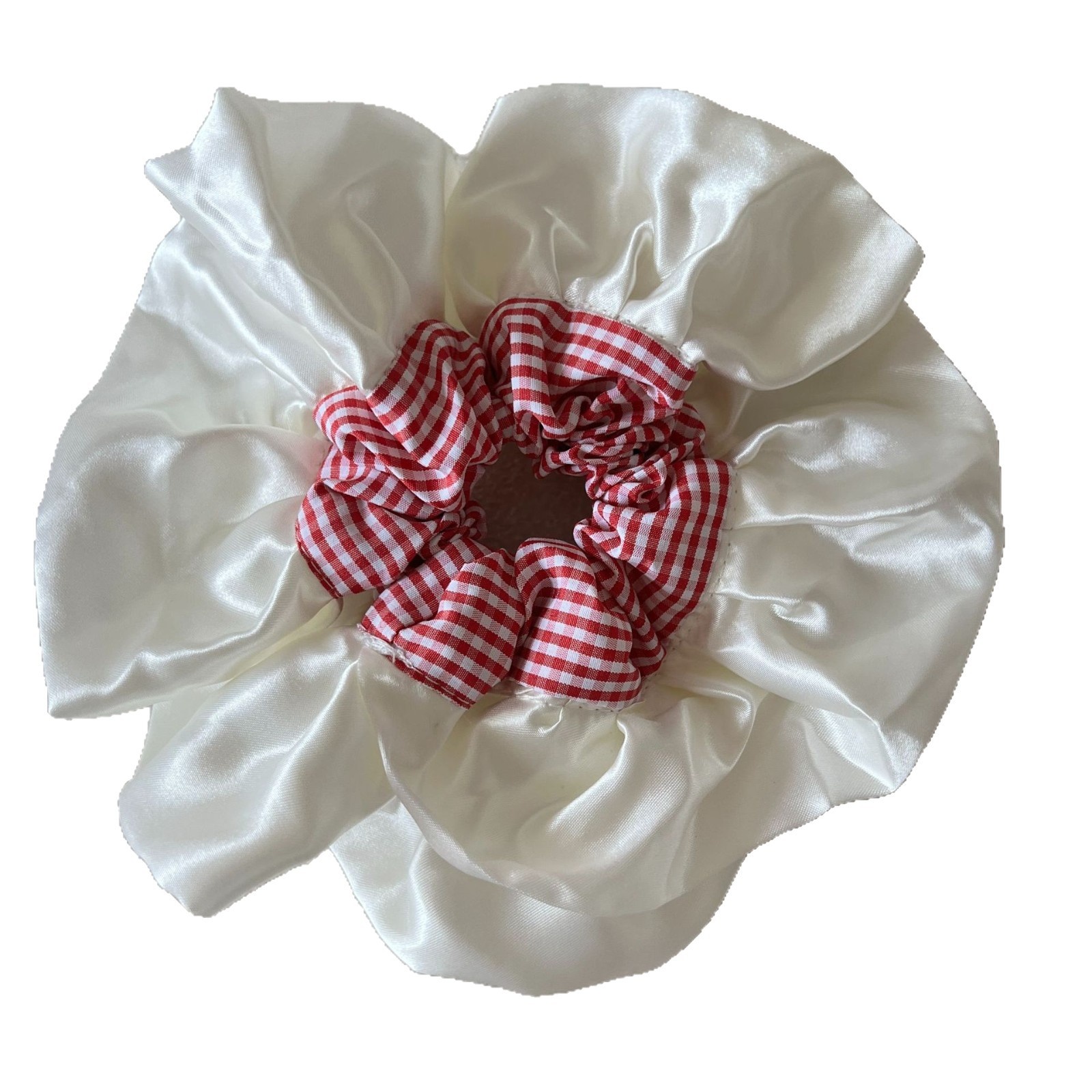 Women's Fabric Bowknot Hair Ties Summer Date Ruffle Bands Multicolor Plaid