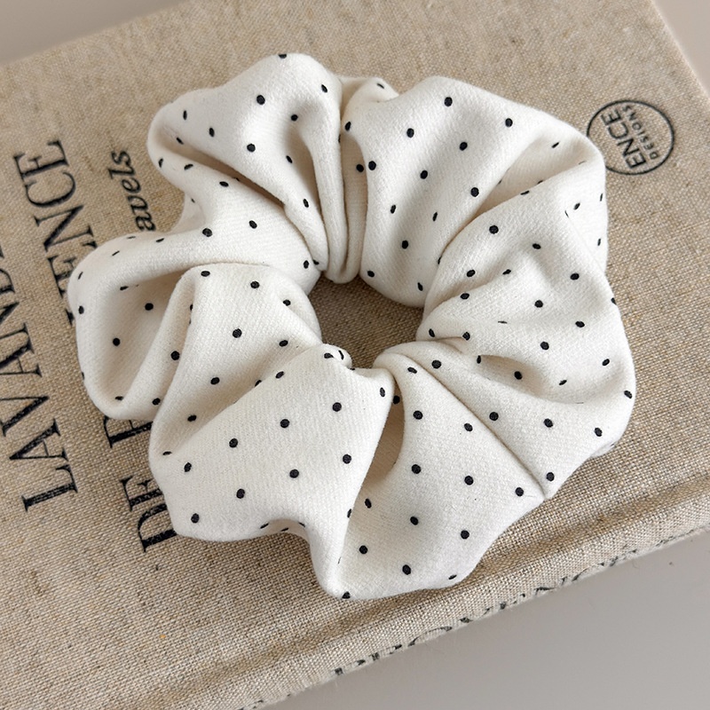 Women's Soft Fabric Scrunchie Casual Romantic Bun Hair Tie Polka Dot
