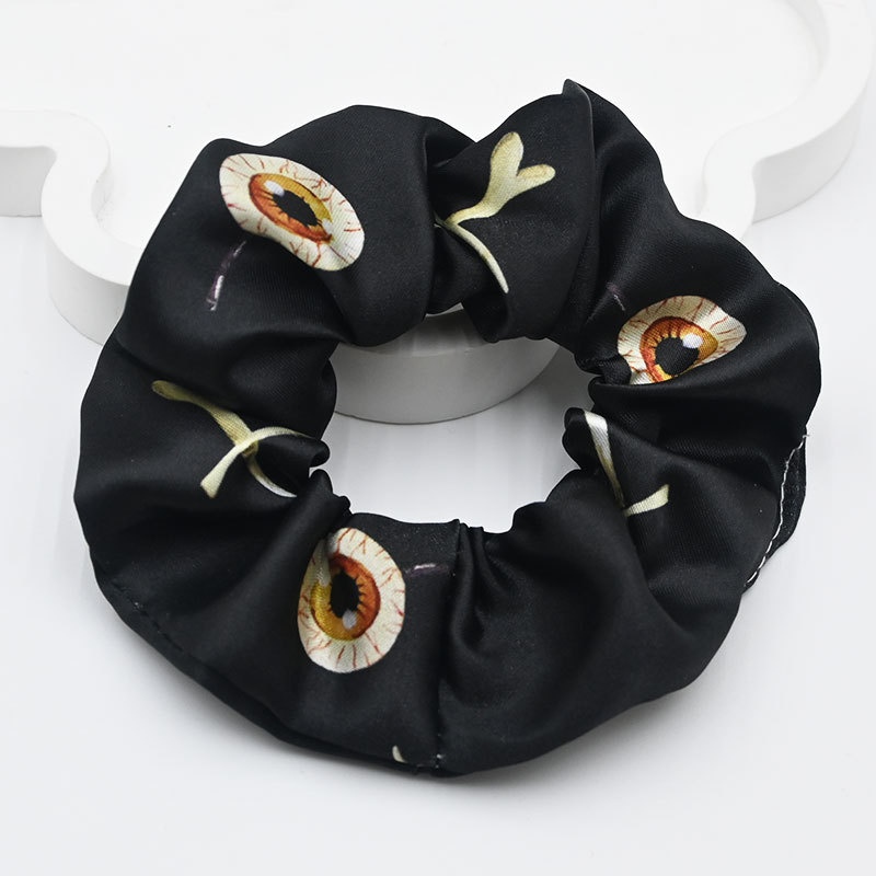 Women's Elastic Cloth Hair Scrunchie Cartoon Halloween Pumpkin Print