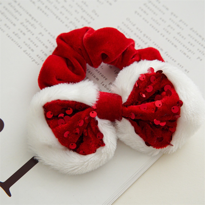 Women's Cute Christmas Hair Scrunchies Festive Holiday Velvet Hair Ties