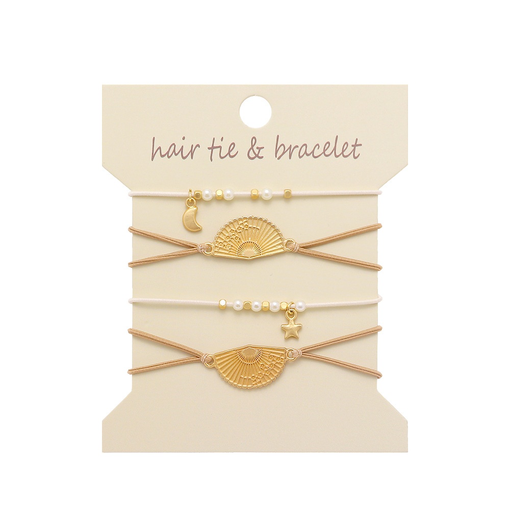 Women Elastic Hair Band Bracelet Metallic Boho Handmade Bowknot