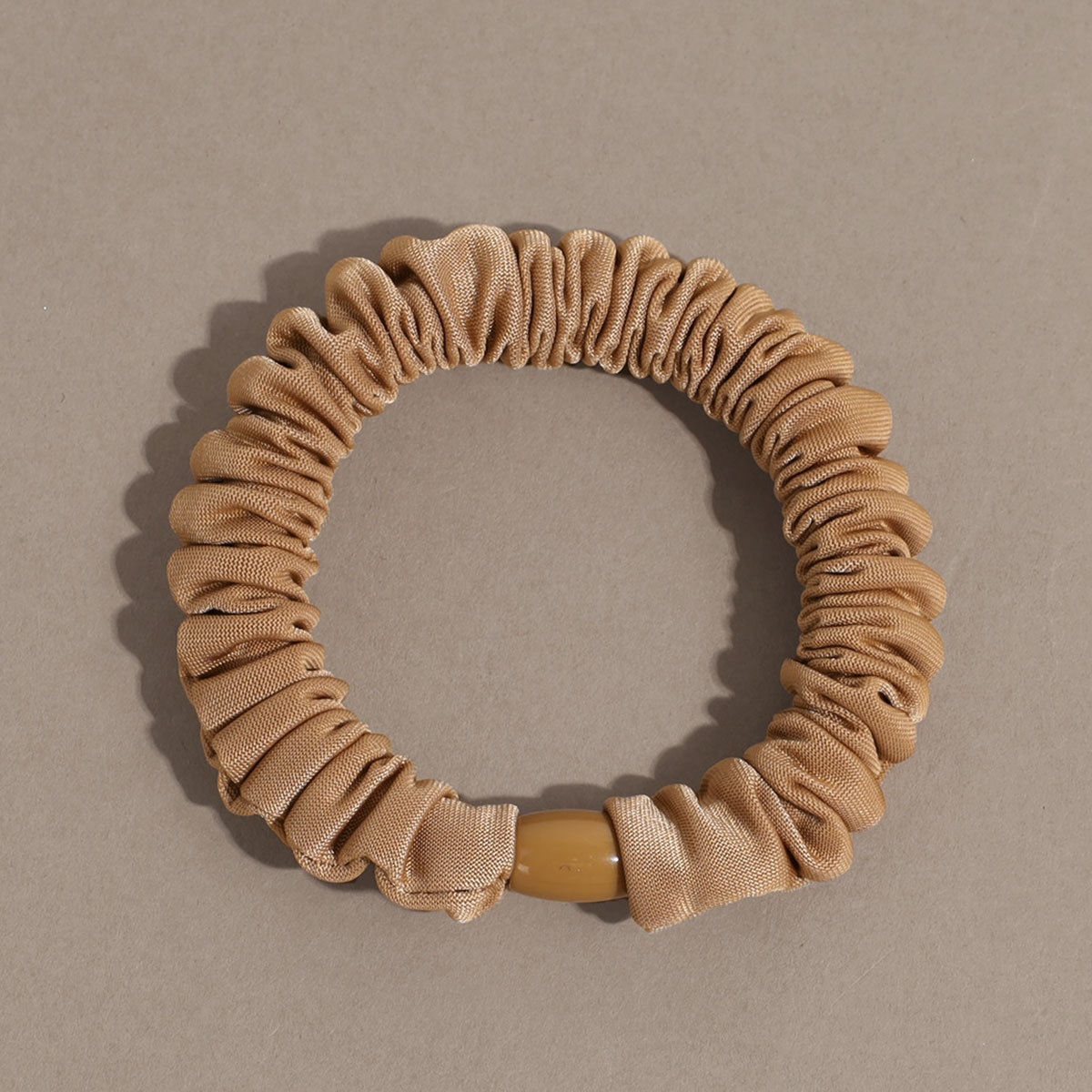 Women's Simple Autumn Polyester Ponytail Hair Tie Solid Brown