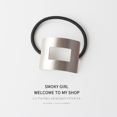 Women's Minimalist Metal Hair Ties Geometric Hollow Alloy Ponytail Holder