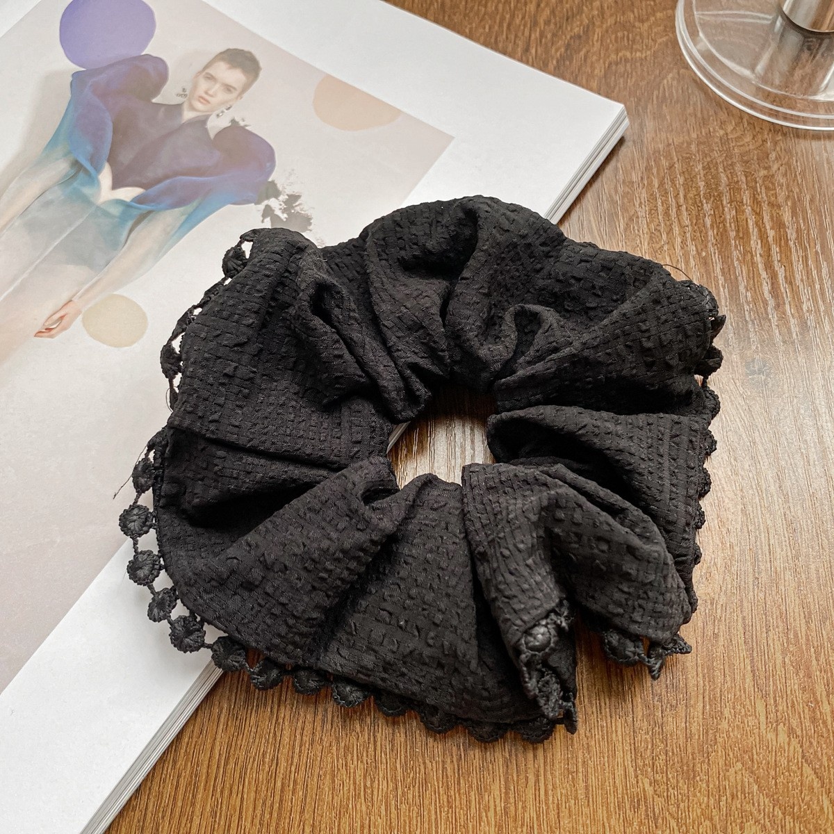 Women's Elegant Lace Trimmed Scrunchie Forest Style Cloth Hair Tie Hair Rope