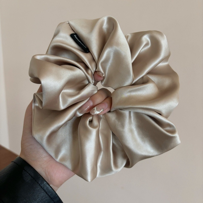 Women's Elegant Satin Scrunchie Hair Tie For Autumn Solid Royal Blue