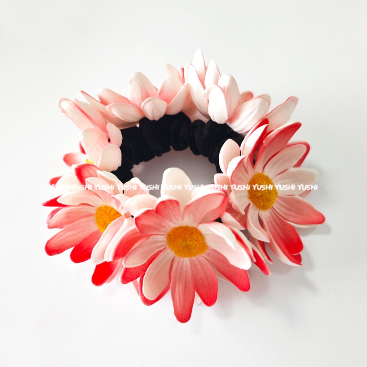 Women's Bohemian Sunflower Daisy Spiral Hair Ties Pastoral Style Floral Bands