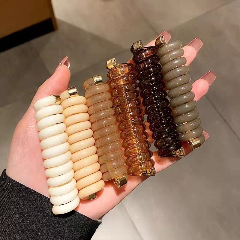 Women's Classic Vacation Plastic Resin Ponytail Hair Tie Solid Color